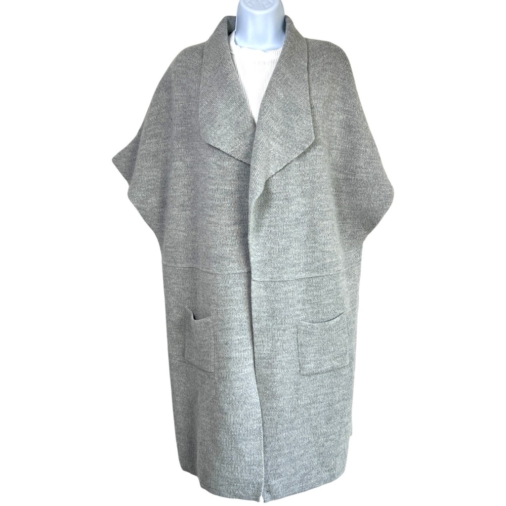 Maison Pholya Italian Wool Alpaca Blend Open Cardigan Size L Lagenlook Boho‎